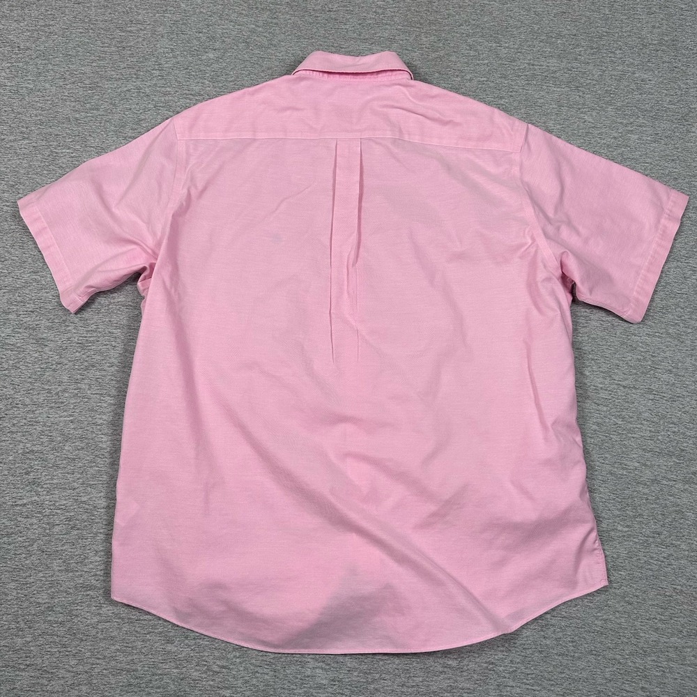 Brooks Brothers Shirt Mens Size XL Pink Madison Short Sleeve Button Down STAIN - Picture 4 of 8